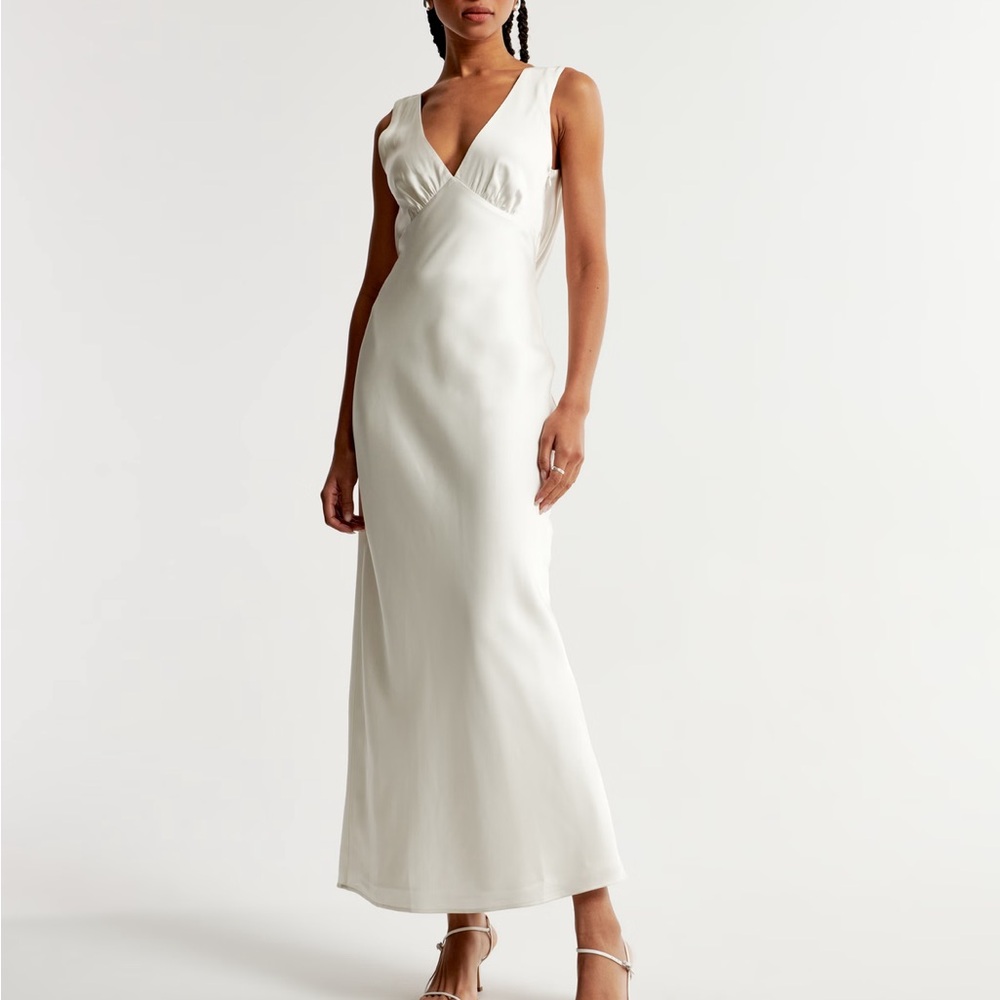 Plunge cowl back maxi dress